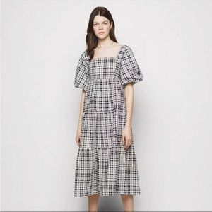 NWT. Faithful The Brand size M. Kiona Midi Dress. Milan's check print